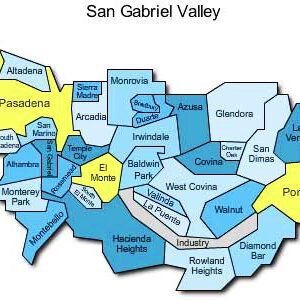 Cities of the San Gabriel Valley map.