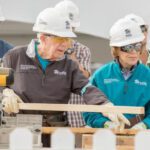 Former President Jimmy Carter and former First Lady Rosalynn Carter working with Habitat for Humanity.