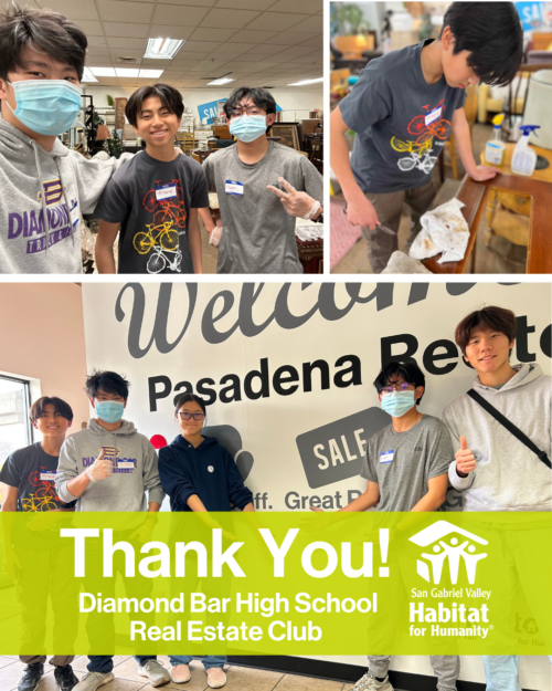 Diamond Bar High School Real Estate Club volunteers with SGV Habitat