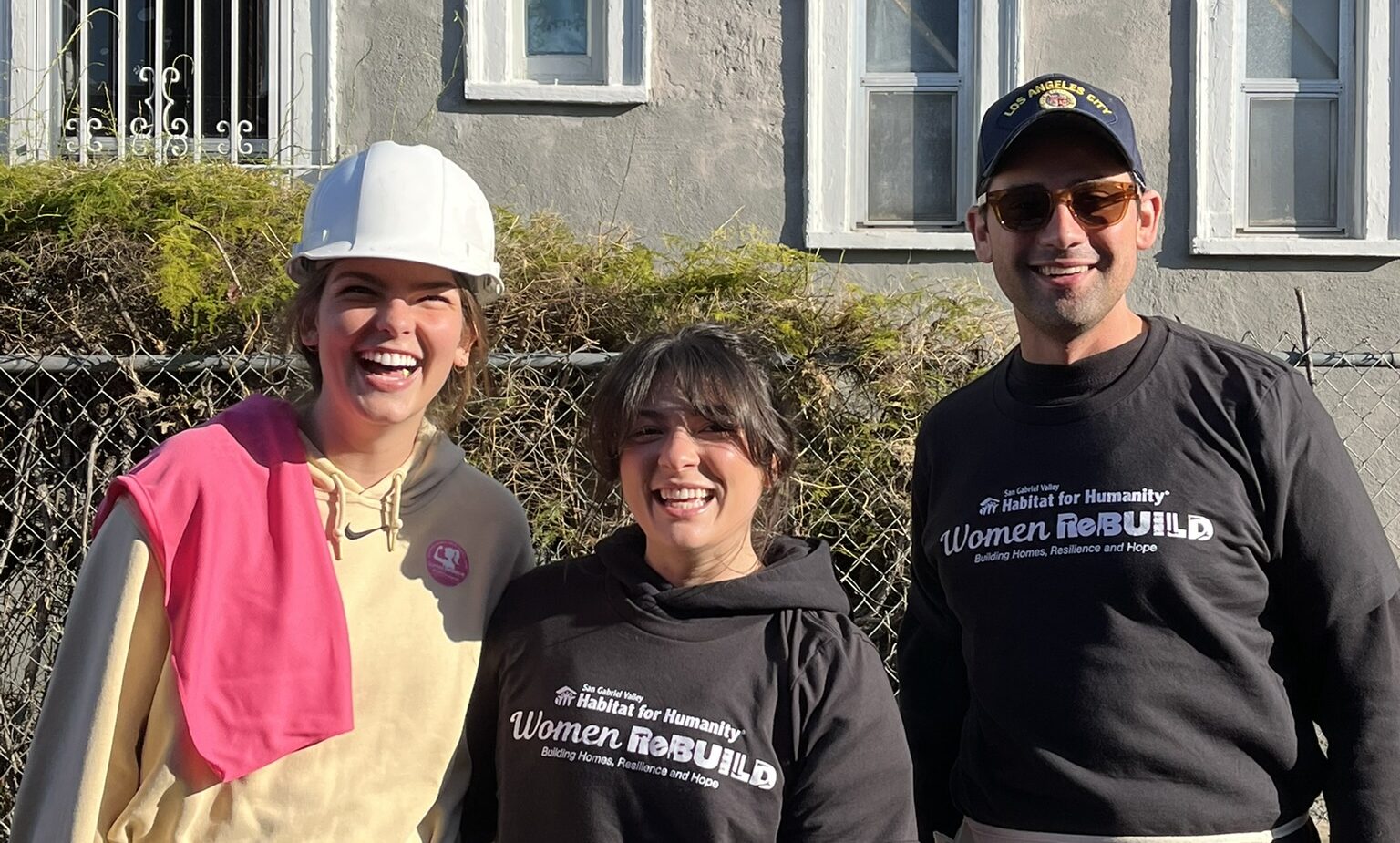 3 people from sponsor group Lunar at Women Build 2025 event