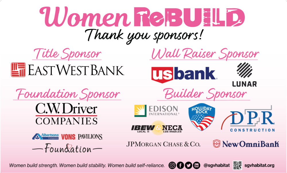 List of sponsors for Women Build 2025