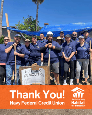 Volunteers from Navy Federal Credit Union in El Sereno (Los Angeles) building homes