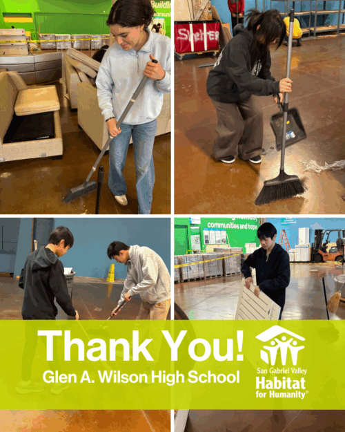 Volunteers from Glen A. Wilson High School donate time at the Pasadena ReStore