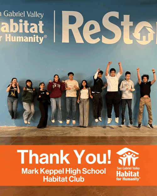 Volunteers from Mark Keppel High School at teh ReStore