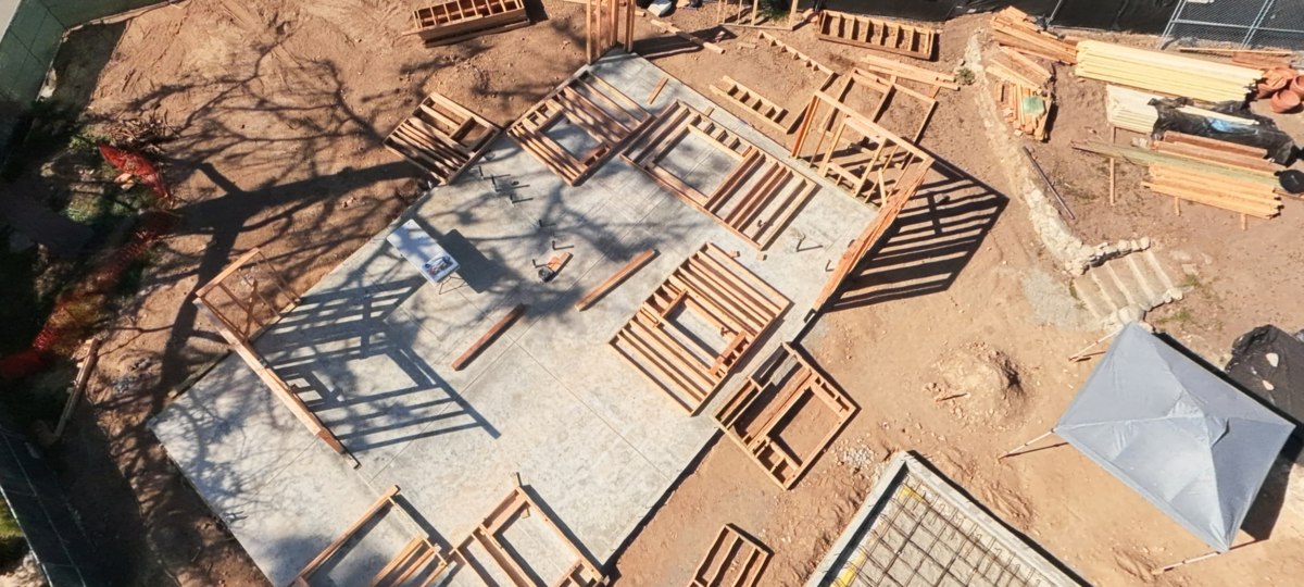 drone footage of new construction site